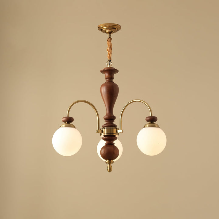 Elverian lampadario classico in legno ottone