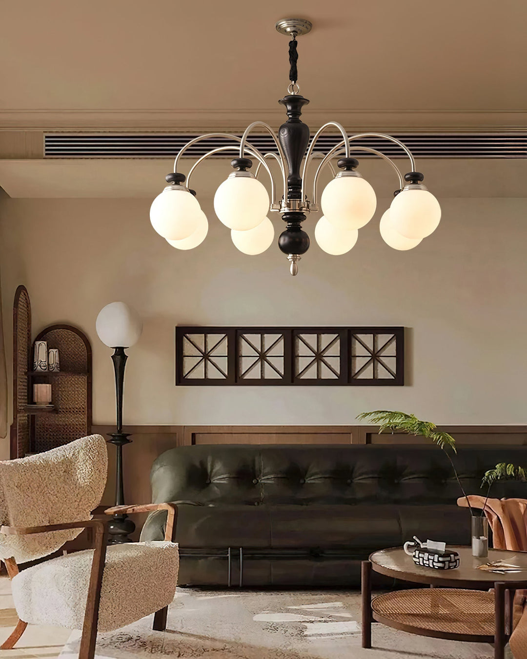 Elverian lampadario classico in legno ottone