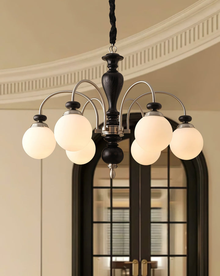 Elverian lampadario classico in legno ottone