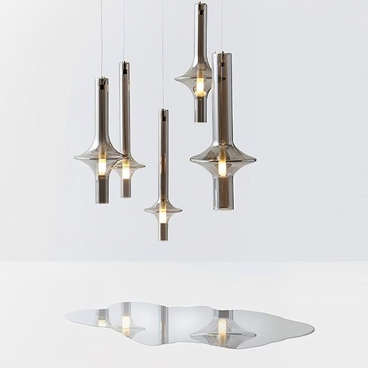 Sarenol lampada a sospensione in vetro stile industriale glam