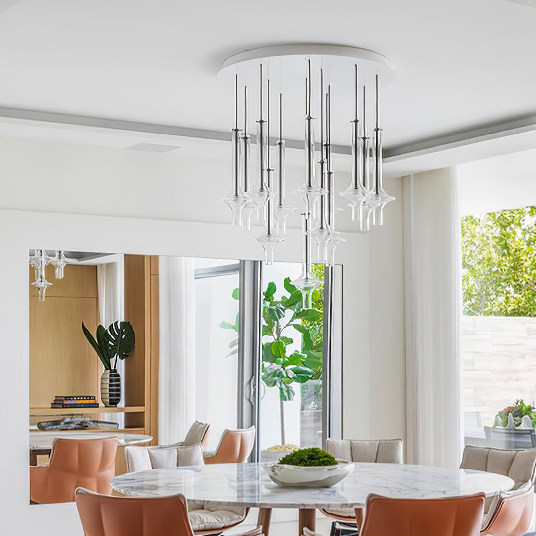 Sarenol lampada a sospensione in vetro stile industriale glam