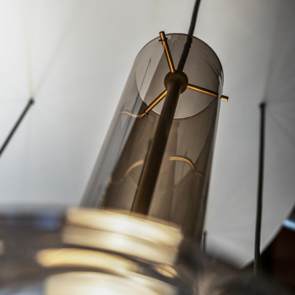 Sarenol lampada a sospensione in vetro stile industriale glam