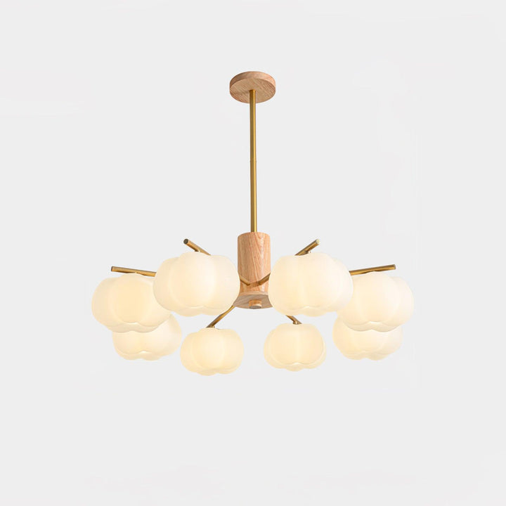 Sylanira lampadario Wood Cotton Balls Oro PE in legno a globo