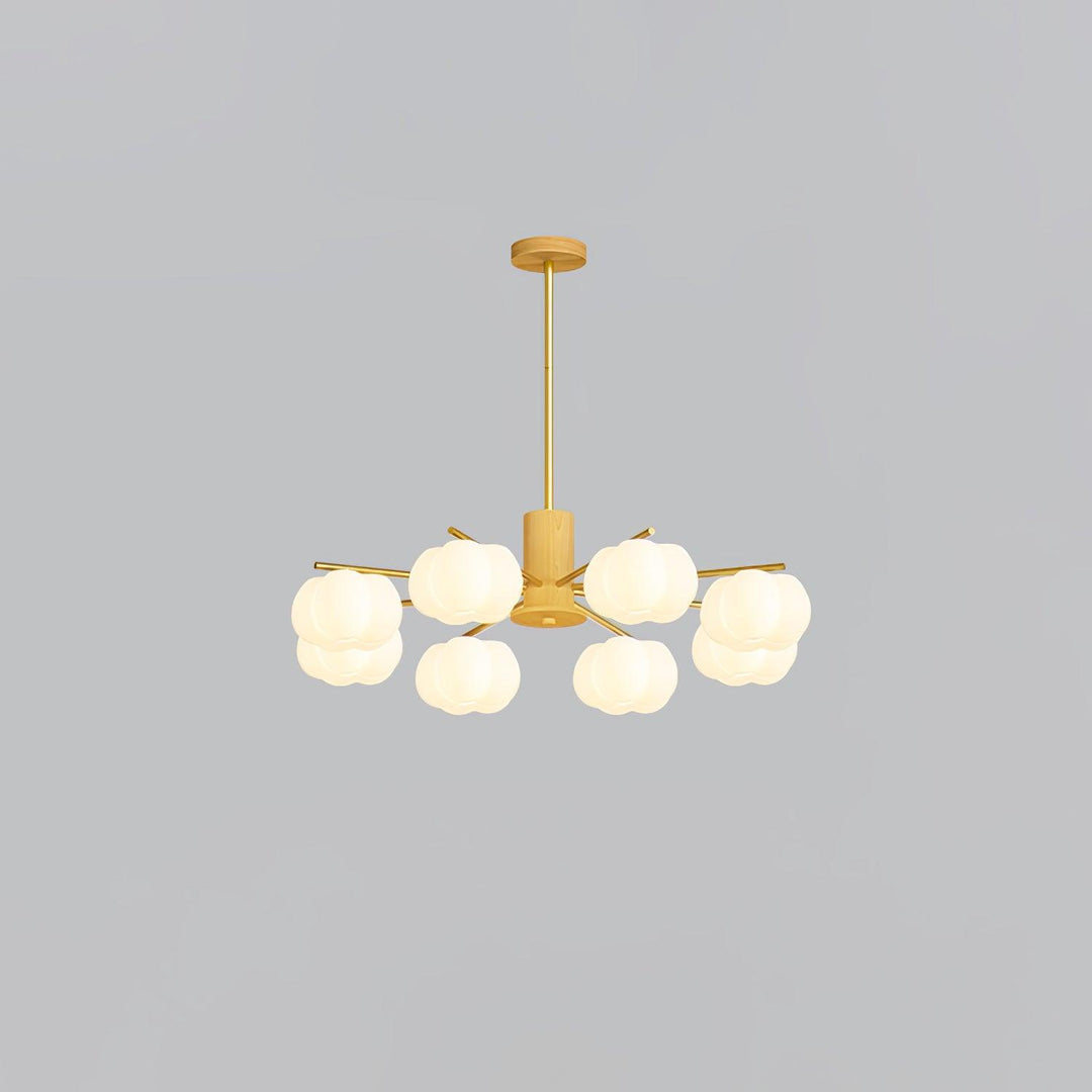 Sylanira lampadario Wood Cotton Balls Oro PE in legno a globo
