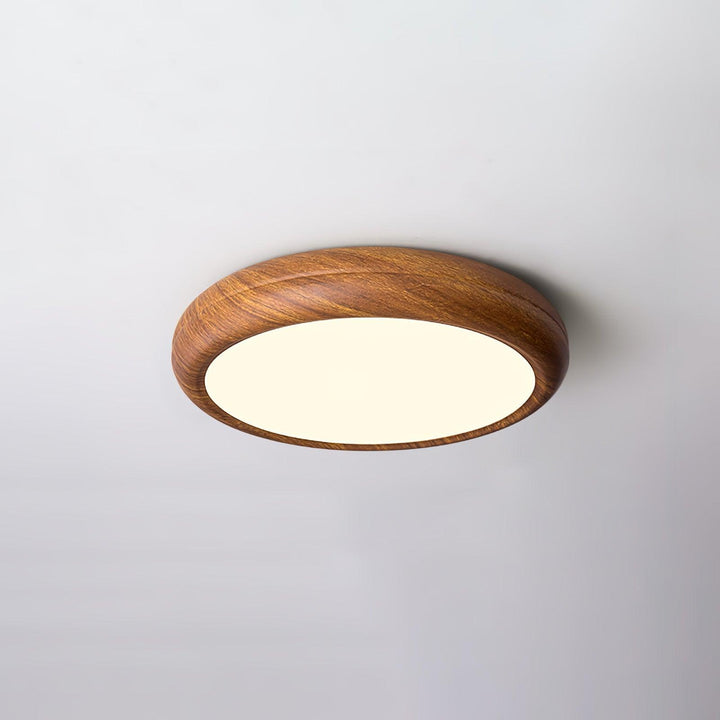 Muto Lampada da Soffitto Rotonda con Finitura Legno