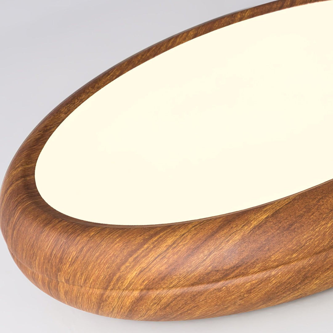 Muto Lampada da Soffitto Rotonda con Finitura Legno