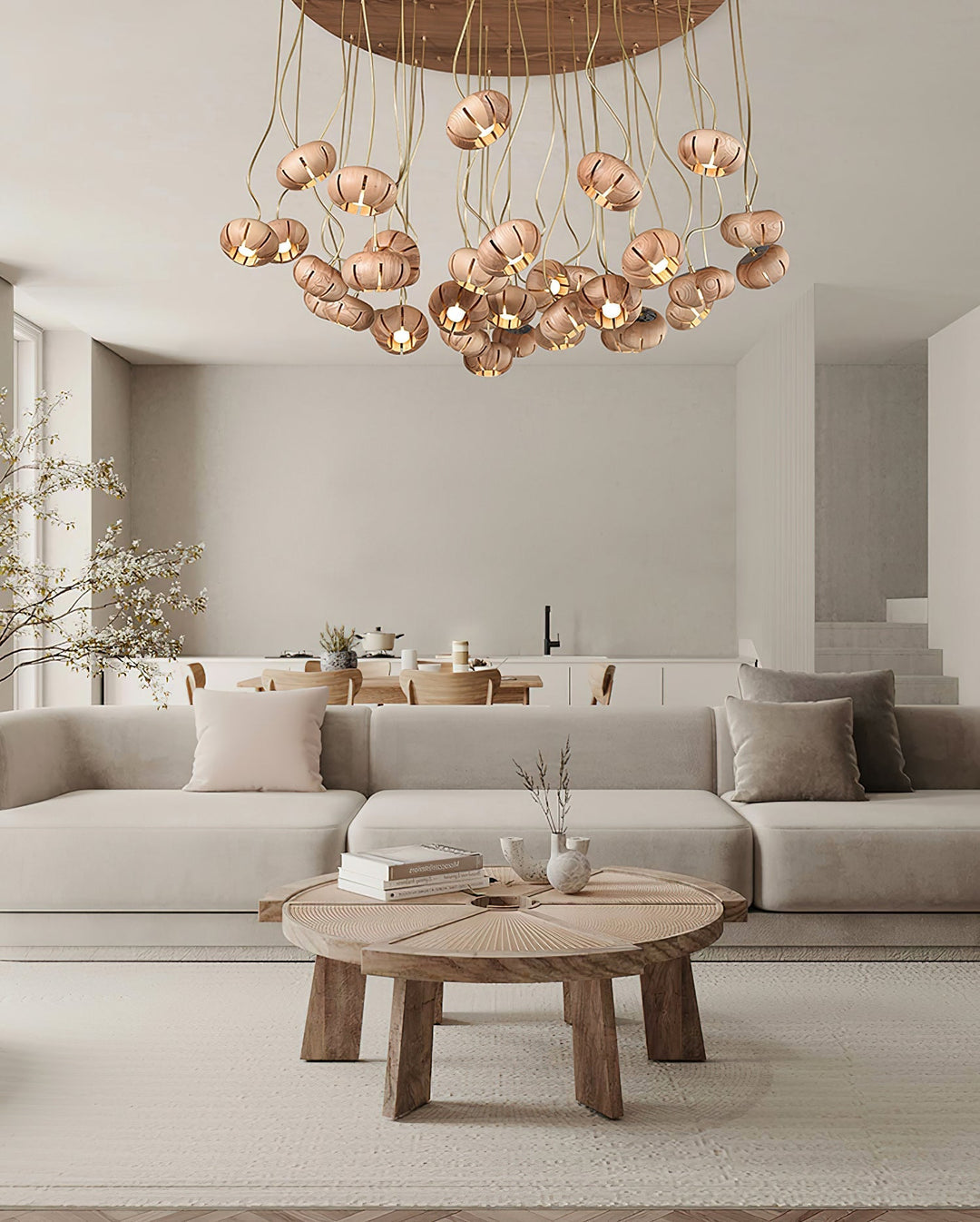 Zasorir lampada a sospensione in marmo con effetto scultoreo a grappolo