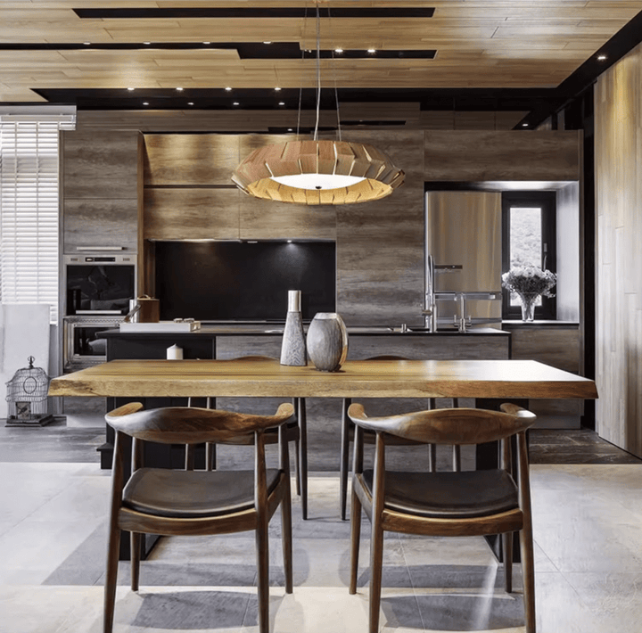 Viresto lampadario Anello in legno Patchwork