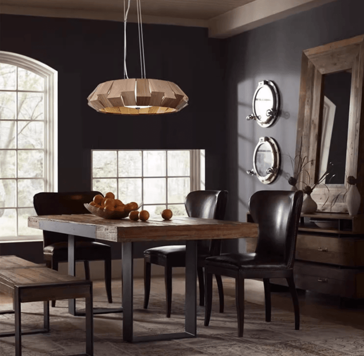Viresto lampadario Anello in legno Patchwork