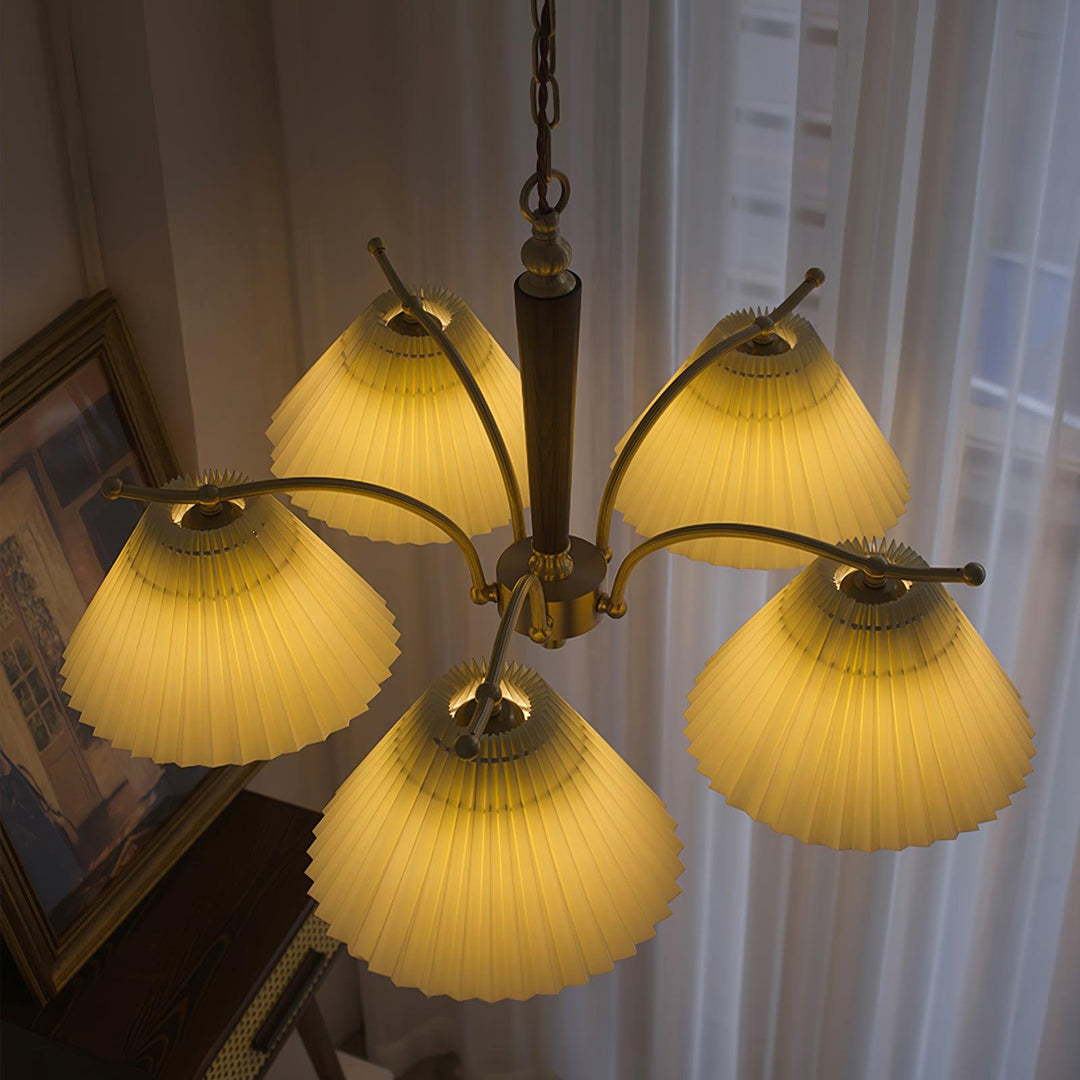 Oriinaria lampadario ottone Paralume a Plica classico