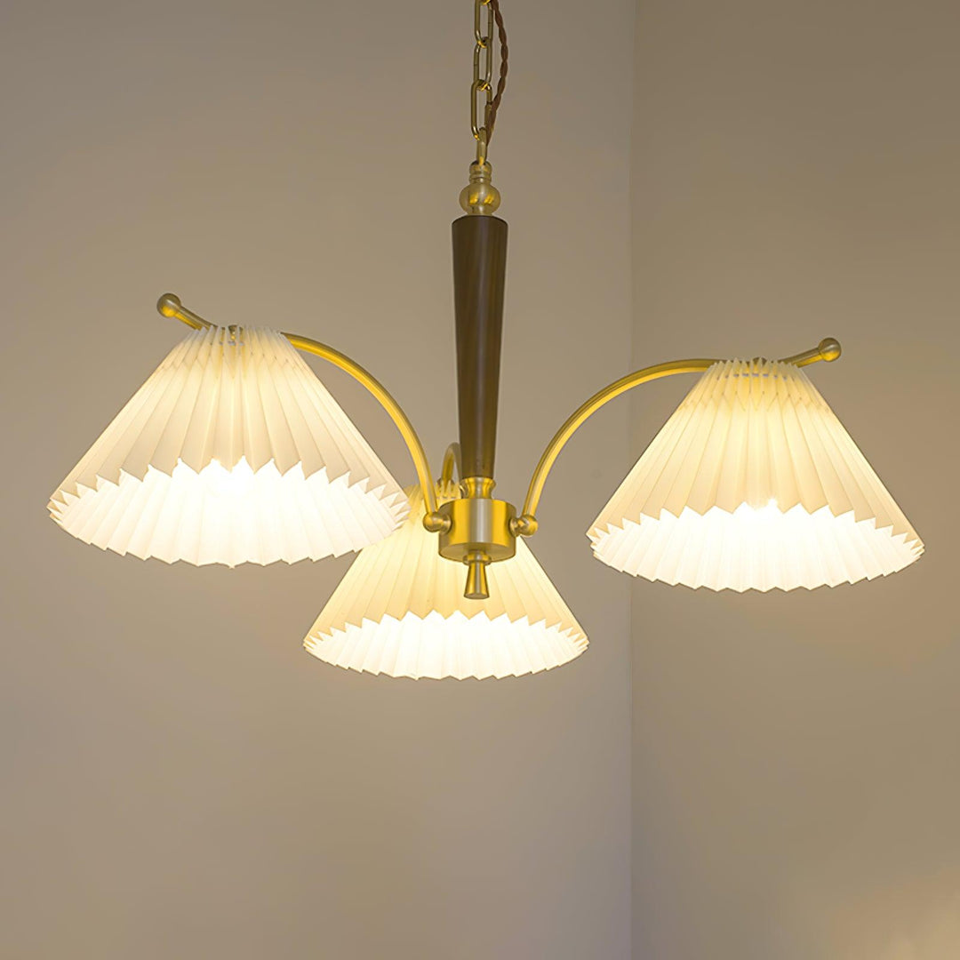 Oriinaria lampadario ottone Paralume a Plica classico
