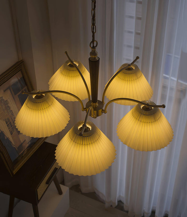 Oriinaria lampadario ottone Paralume a Plica classico