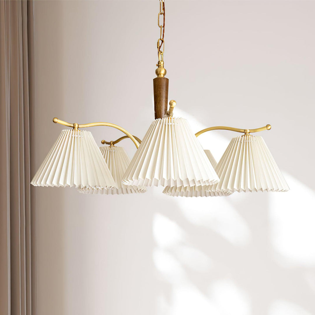 Oriinaria lampadario ottone Paralume a Plica classico