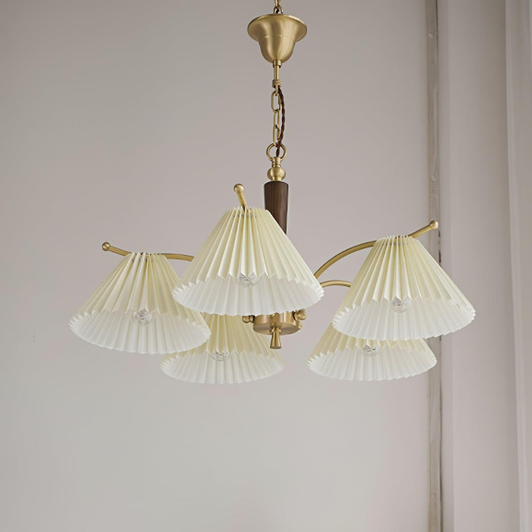 Oriinaria lampadario ottone Paralume a Plica classico