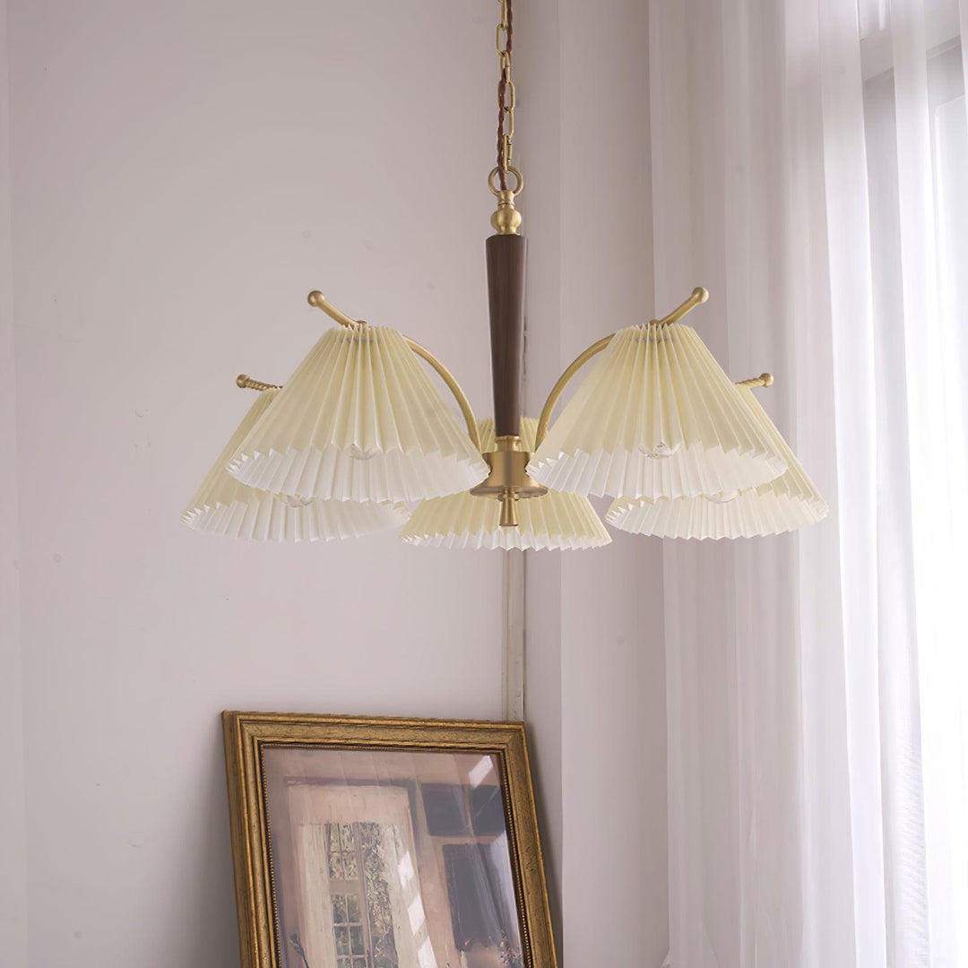 Oriinaria lampadario ottone Paralume a Plica classico