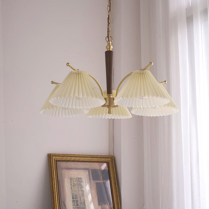 Oriinaria lampadario ottone Paralume a Plica classico