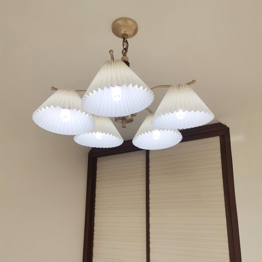 Oriinaria lampadario ottone Paralume a Plica classico