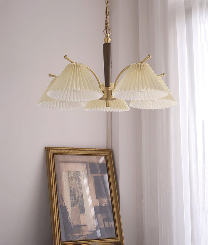 Oriinaria lampadario ottone Paralume a Plica classico