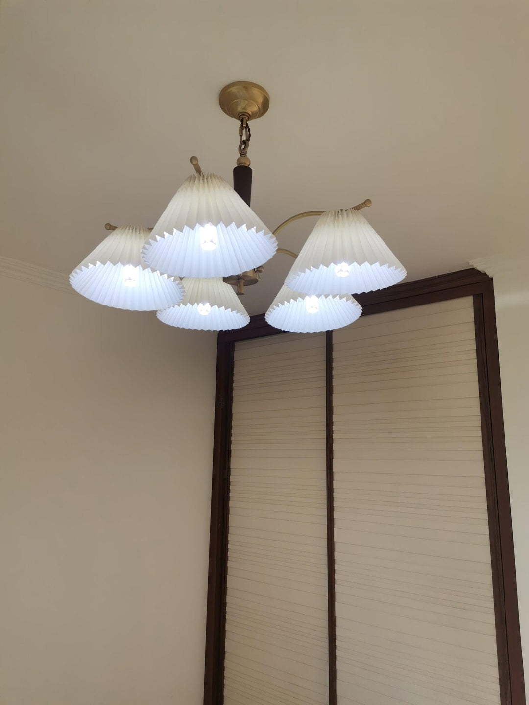 Oriinaria lampadario ottone Paralume a Plica classico