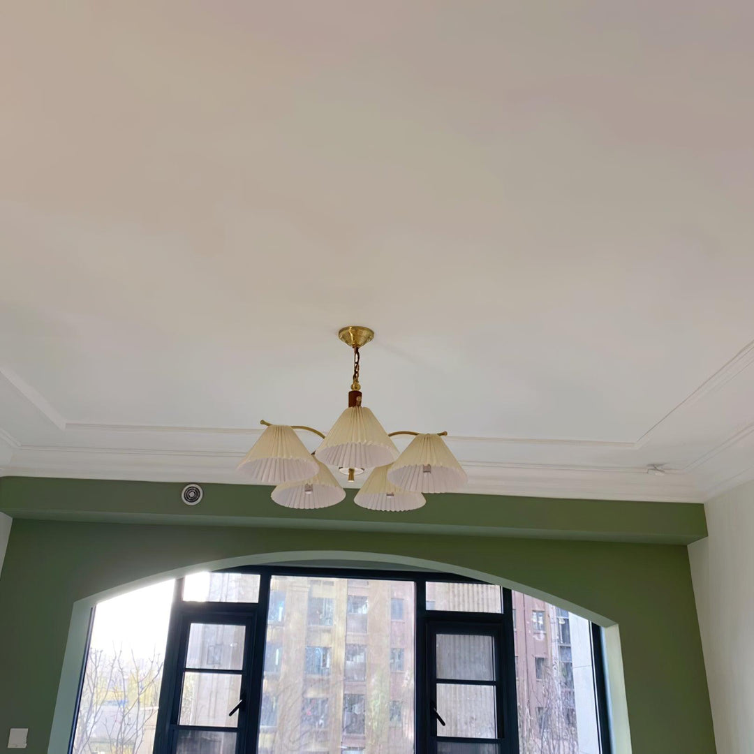 Oriinaria lampadario ottone Paralume a Plica classico