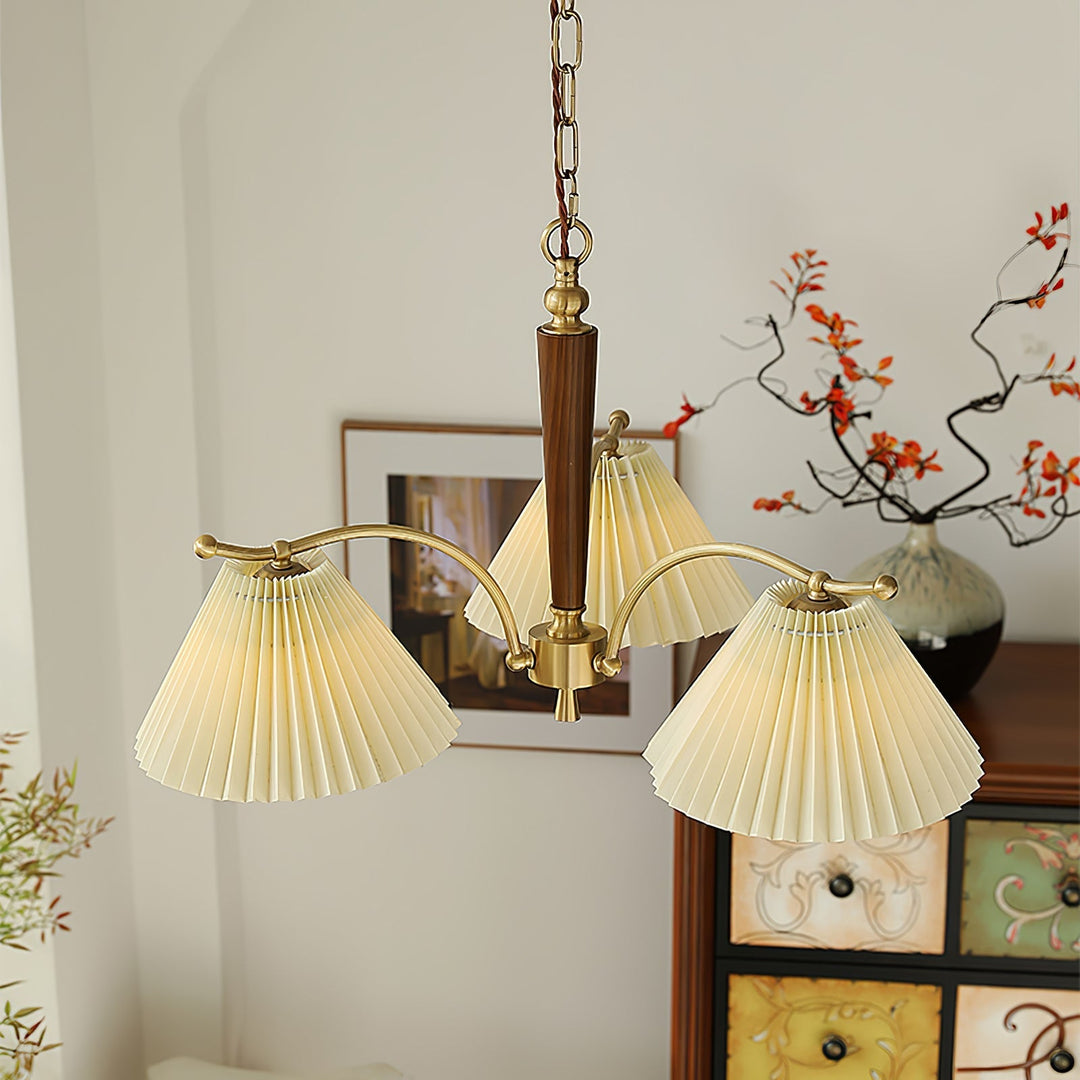 Oriinaria lampadario ottone Paralume a Plica classico