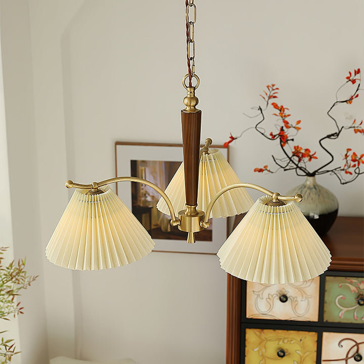 Oriinaria lampadario ottone Paralume a Plica classico