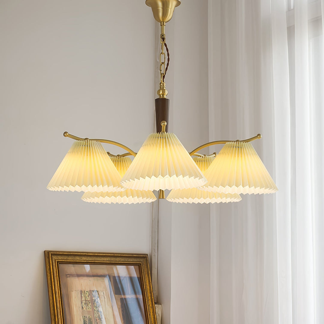 Oriinaria lampadario ottone Paralume a Plica classico