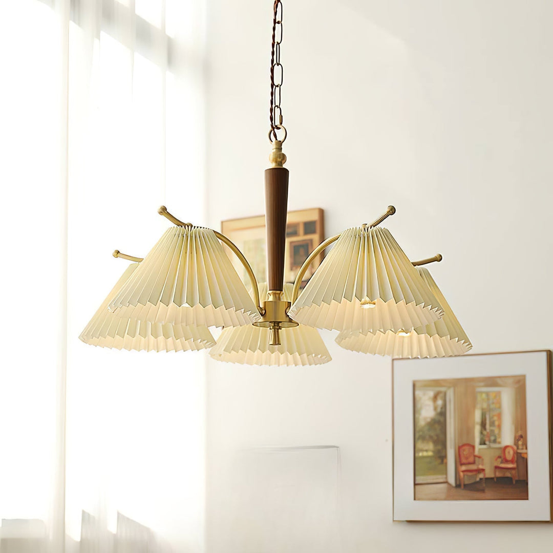 Oriinaria lampadario ottone Paralume a Plica classico