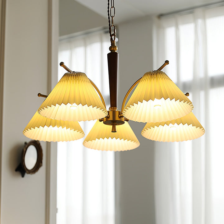 Oriinaria lampadario ottone Paralume a Plica classico