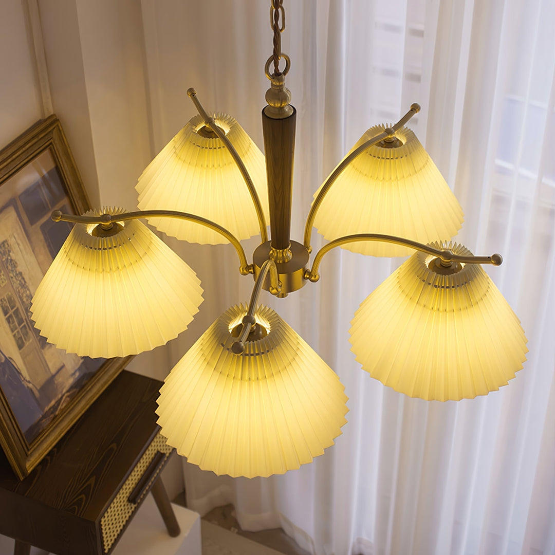 Oriinaria lampadario ottone Paralume a Plica classico