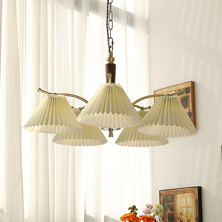 Oriinaria lampadario ottone Paralume a Plica classico