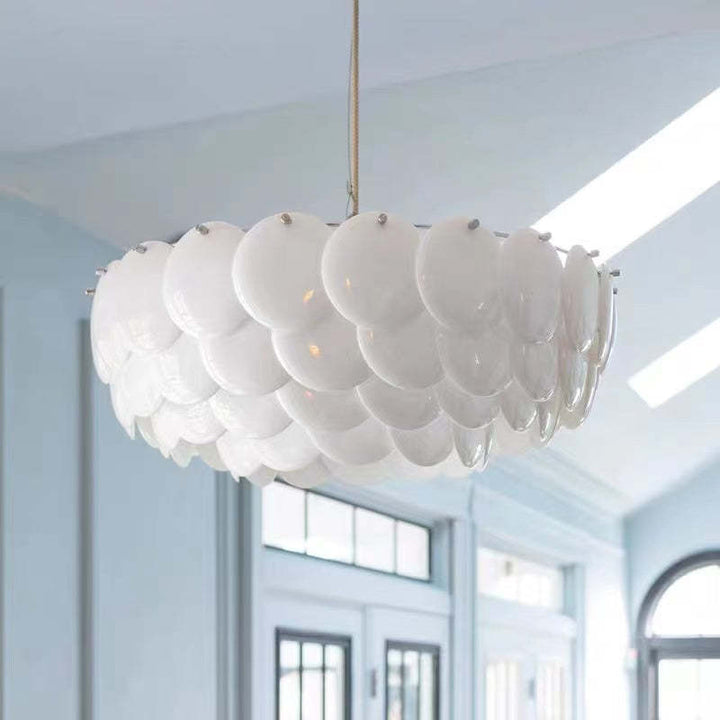 Arisha Bellissimo Moderno LED Germoglio Lampadari Bianco Arte Deco Foglia Ceramica Metallo Soggiorno/Camera da Letto