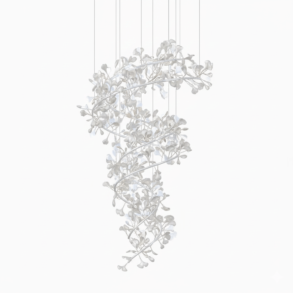 Gingko Ring lampadario Ceramica per scale lusso