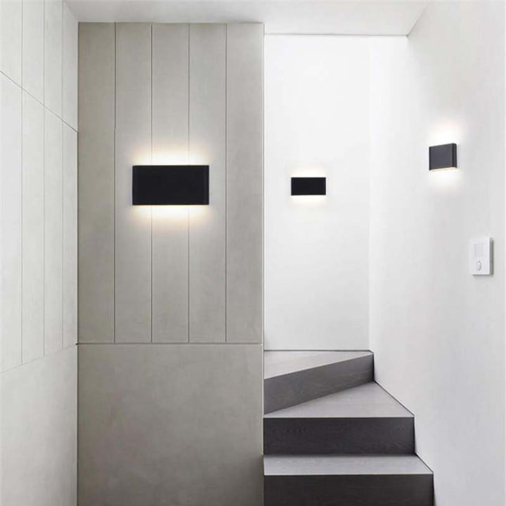 Ray Moderno Design LED Applique da Esterni Metallo Rettangolare