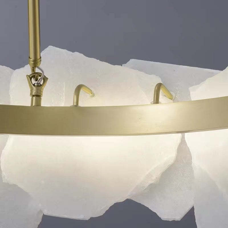 Kristy Moderna LED Lampada a Sospensione Metallo Marmo Oro Rotondo Soggiorno/Camera da Letto