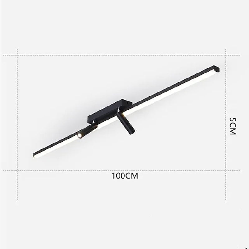 Aim Moderno LED Plafoniera Nero Lineare Semplice