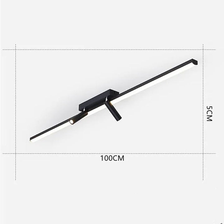 Aim Moderno LED Plafoniera Nero Lineare Semplice