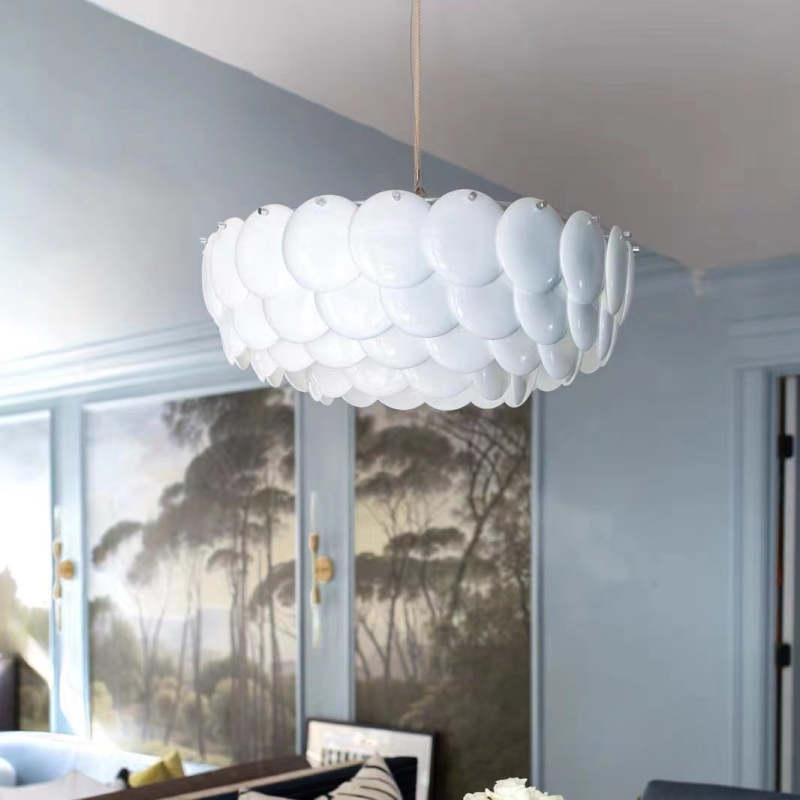 Arisha Bellissimo Moderno LED Germoglio Lampadari Bianco Arte Deco Foglia Ceramica Metallo Soggiorno/Camera da Letto