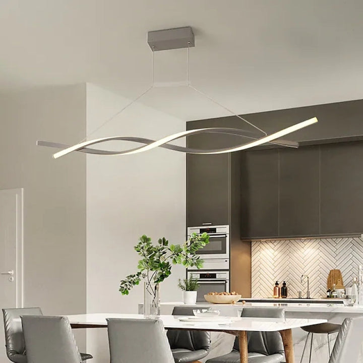Arisha Lampada a Sospensione Metallo Nero/Grigio Curva Incrociata Moderna