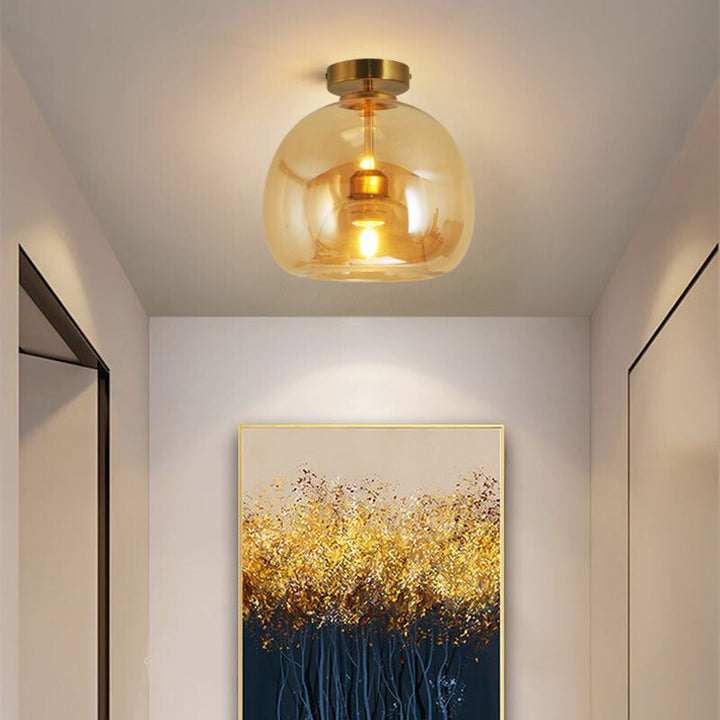 Arisha Moderno LED Lampade a Sospensione Cupola Vetro Oro/Nero Trasparente