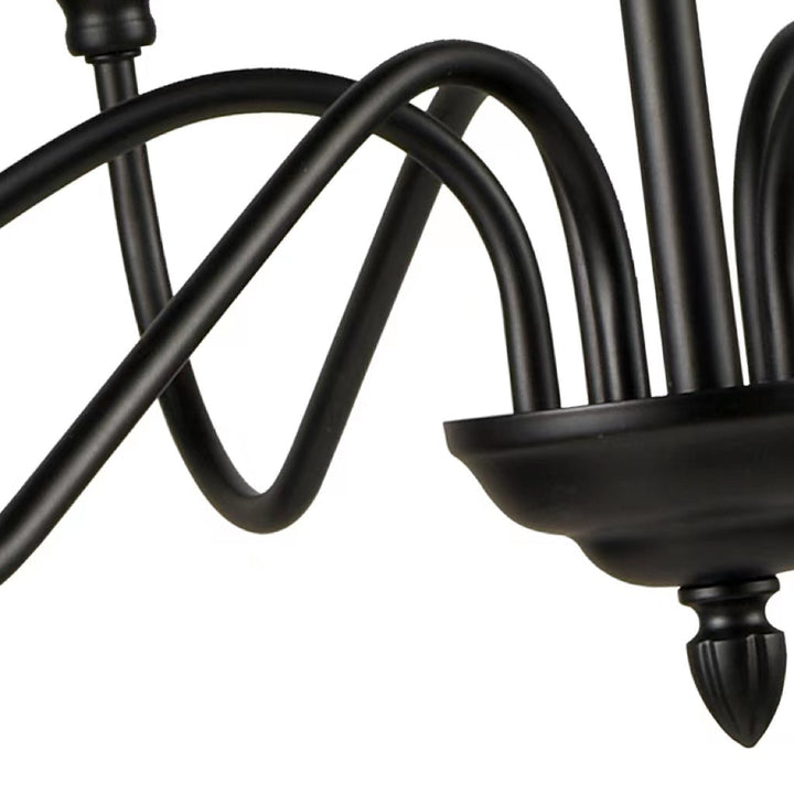 Silva Lampadario Moderno a LED in Metallo Nero Camera da letto Soggiorno