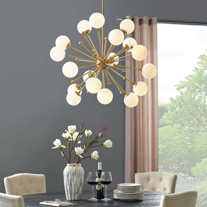 Caseraria lampadario ottone Esplosione sfere Opale
