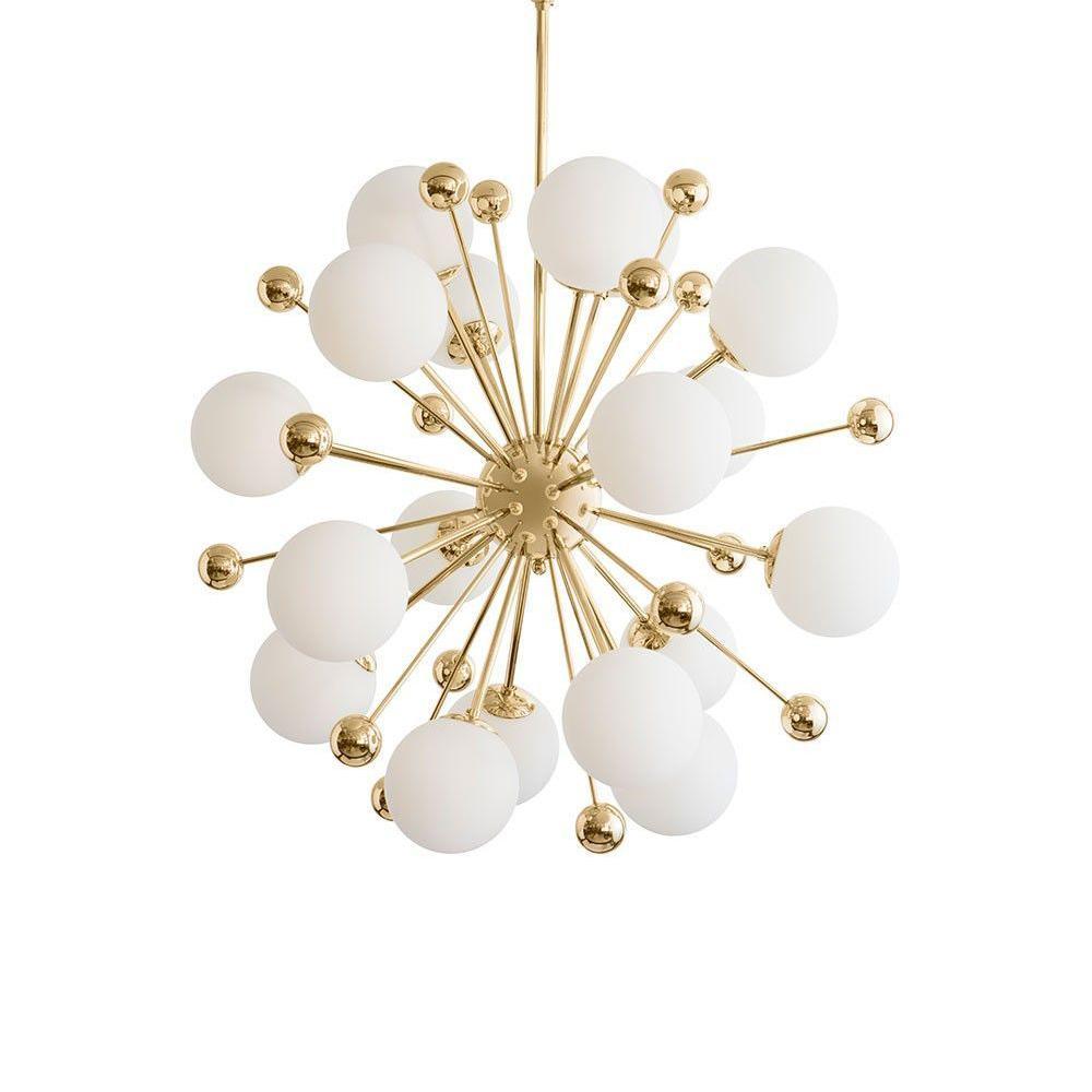 Caseraria lampadario ottone Esplosione sfere Opale