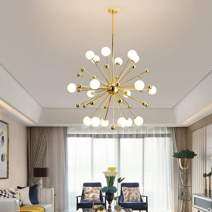 Caseraria lampadario ottone Esplosione sfere Opale