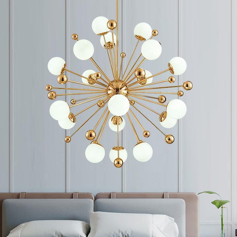 Caseraria lampadario ottone Esplosione sfere Opale
