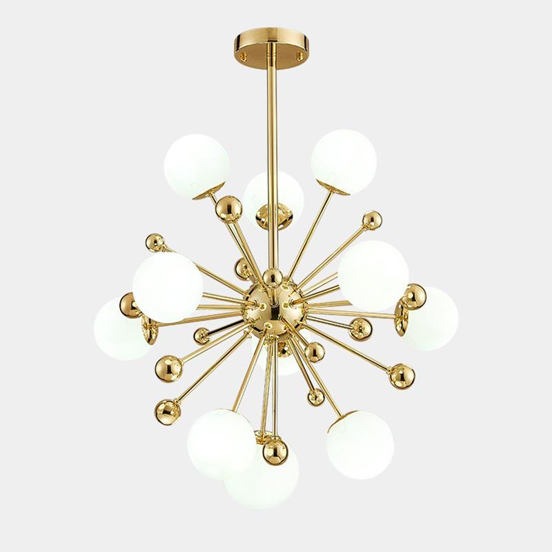 Caseraria lampadario ottone Esplosione sfere Opale