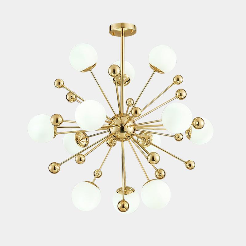 Caseraria lampadario ottone Esplosione sfere Opale