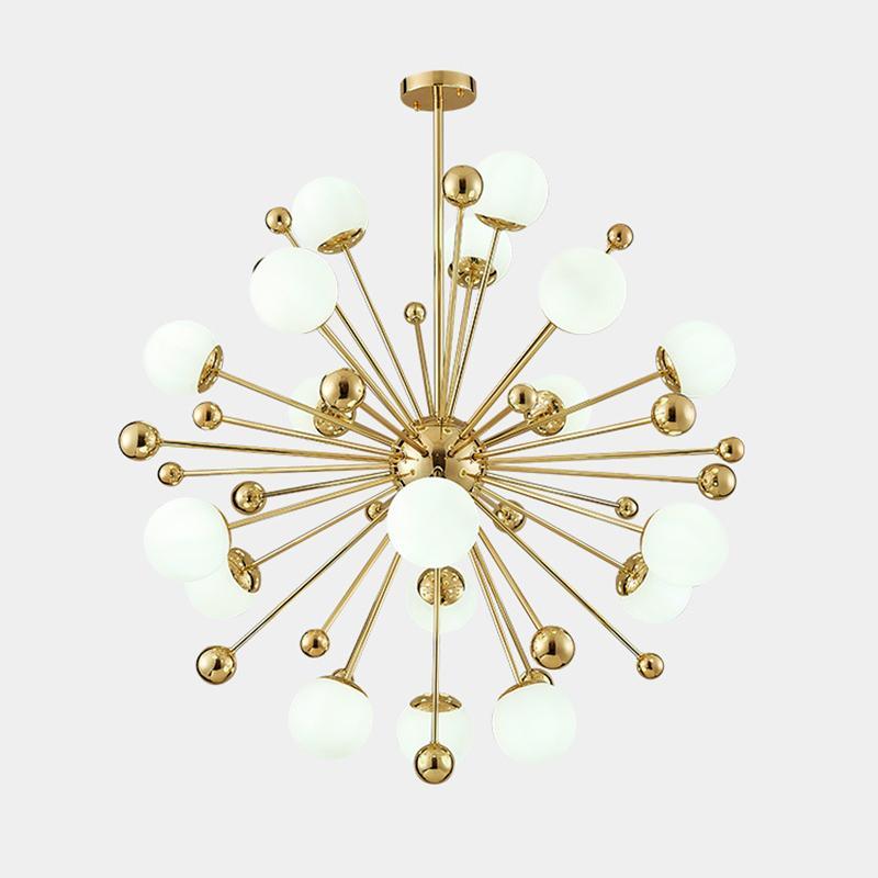 Caseraria lampadario ottone Esplosione sfere Opale