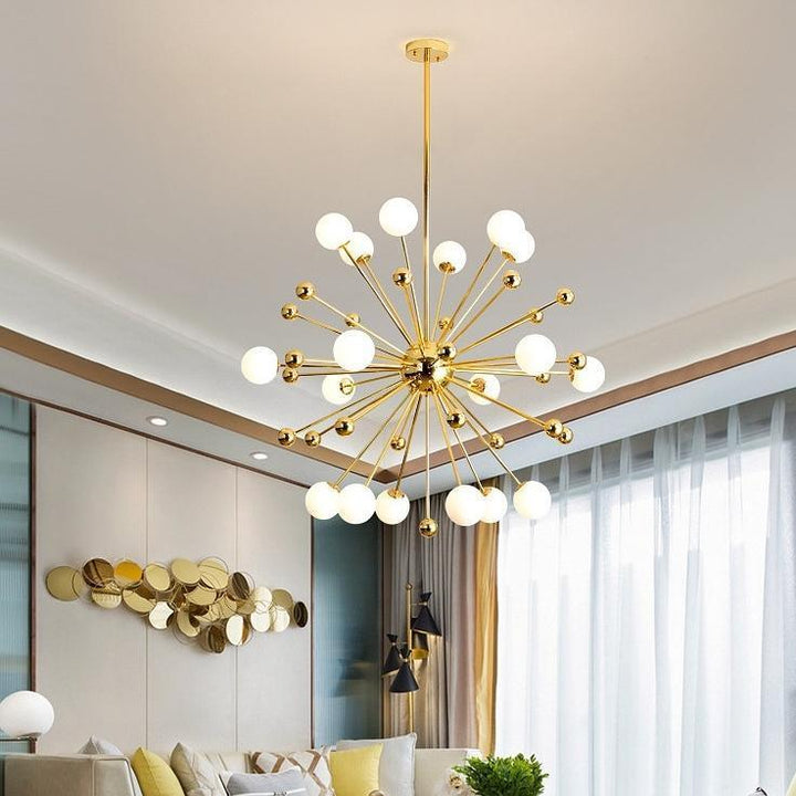 Caseraria lampadario ottone Esplosione sfere Opale