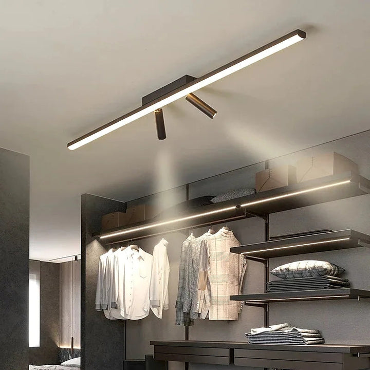 Aim Moderno LED Plafoniera Nero Lineare Semplice